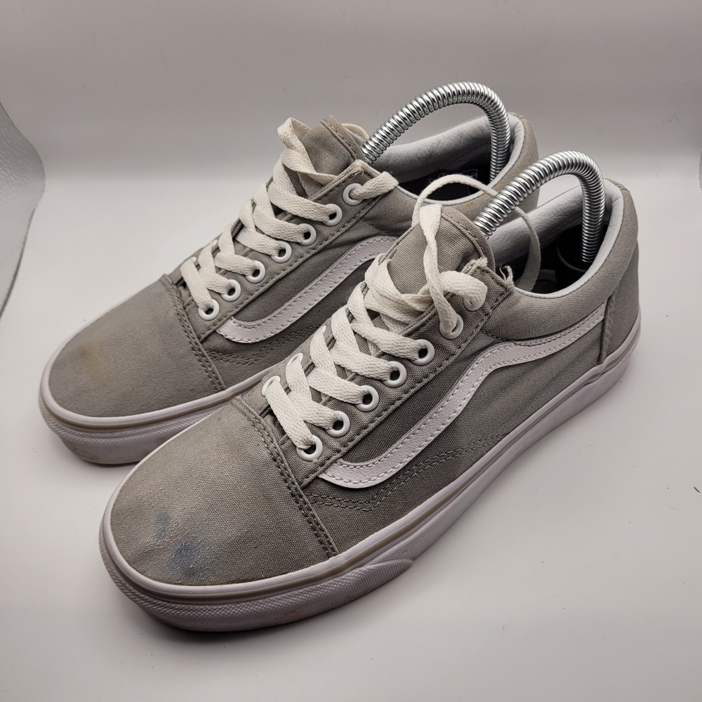 Vans Old Skool Gray Canvas Low Top Skate Shoes Mens 7.5 Womens 9.0 500714